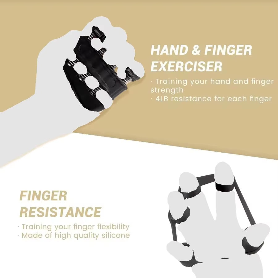 Hand Grip Strengthener Exercise Kit with 5 Pieces Hand Exerciser for Men Women Power Hand Grip Trainer Finger Stretcher Grip Ri