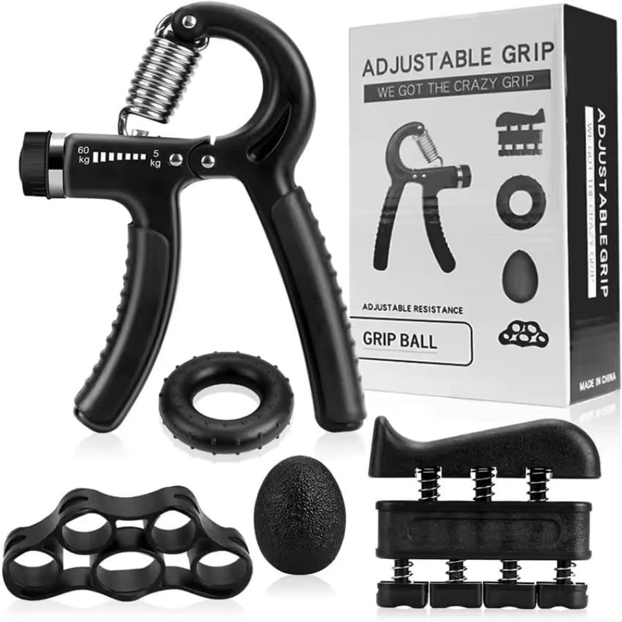 Hand Grip Strengthener Exercise Kit with 5 Pieces Hand Exerciser for Men Women Power Hand Grip Trainer Finger Stretcher Grip Ri